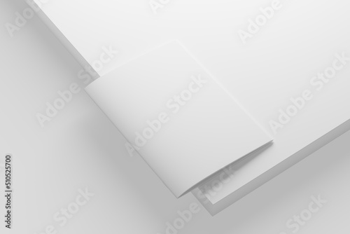 A4 A5 Magazine Brochure 3D Rendering White Blank Mockup