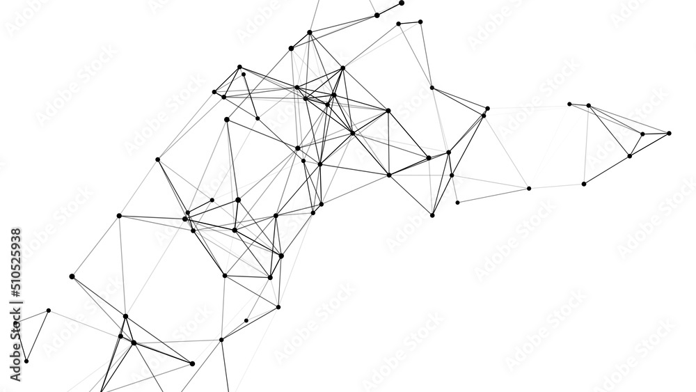 Network connection technology. Abstract white background with points ...