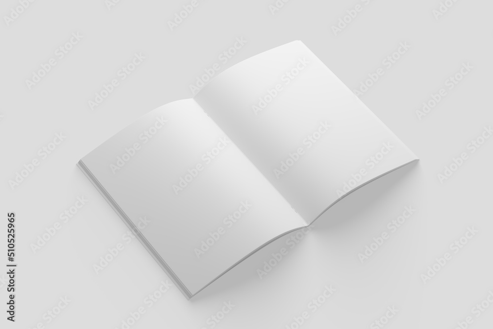 A4 A5 Magazine Brochure 3D Rendering White Blank Mockup A4 A5 Magazine Brochure 3D Rendering White Blank Mockup