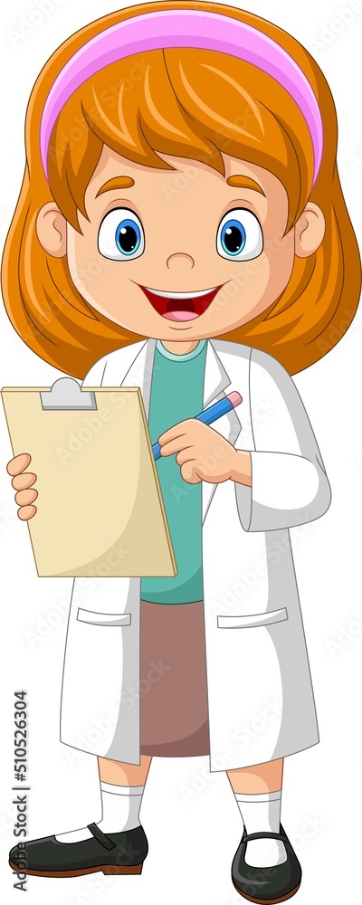 Cartoon female nurse holding a clipboard Cartoon female nurse holding a clipboard