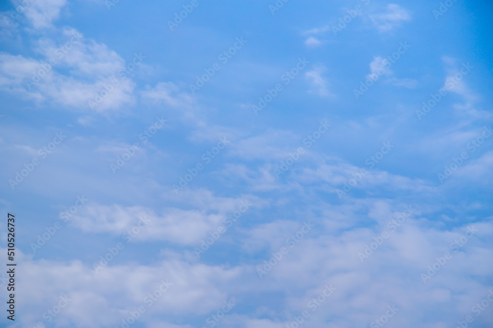 Blue sky with a few clouds background.