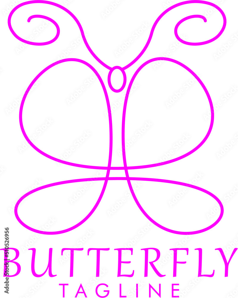 Butterfly logo design using lines. Perfect for brands and companies Butterfly logo design using lines. Perfect for brands and companies
