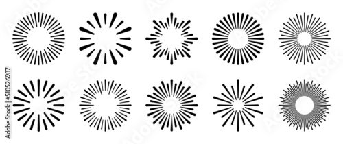 Fotografia Sunburst icon in liner style. Burst symbol vector collection.