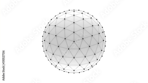 abstract 3d mesh sphere, can be used to represent connectivity and telecommunications, globalization and market or a complex network made of nodes