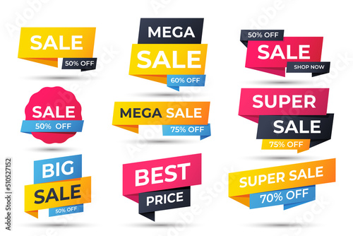 Sale labels banner tag set collection, special offer