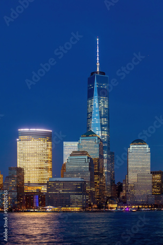 Manhattan city skyline cityscape of New York from New Jersey