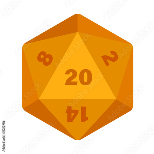 d20 icosahedron dice vector illustration mtg rpg dice logo icon clipart	
