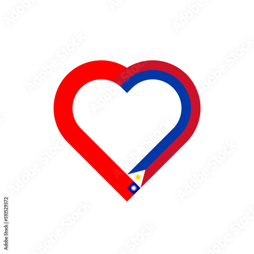 unity concept. heart ribbon icon of taiwan and philippines flags. vector illustration isolated on white background