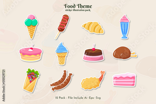 Food Theme Sticker Pack 