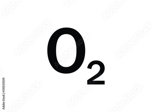 O2 oxygen icon illustration isolated vector sign symbol
