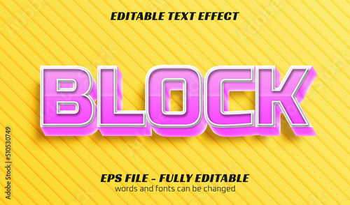 three-dimension editable text effect in pink colour