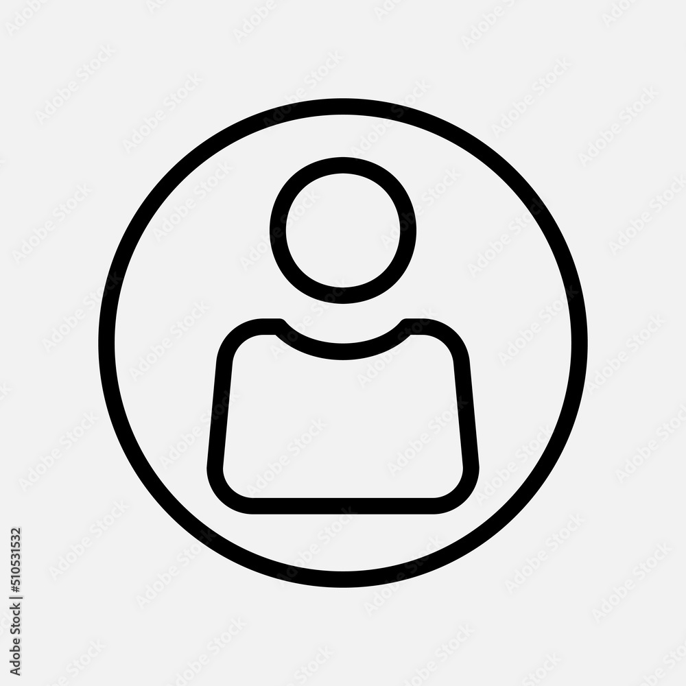 User icon in line style about user interface, use for website mobile app presentation User icon in line style about user interface, use for website mobile app presentation