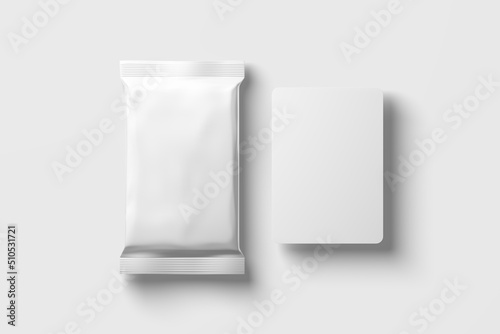 Trading Card Packaging 3D Rendering White Blank Mockup photo