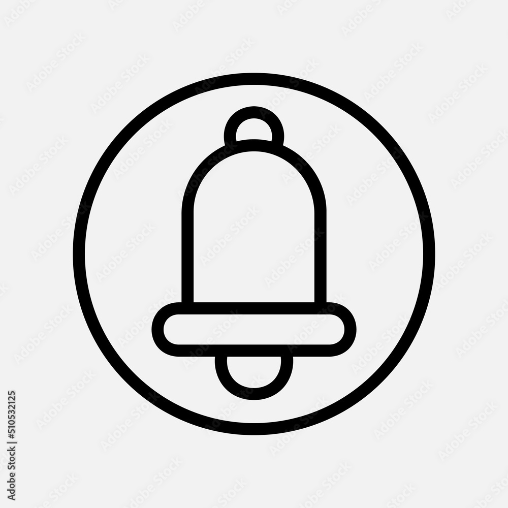 Notification icon in line style about user interface, use for website mobile app presentation