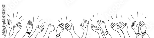 Obraz na płótnie Applause hands set on doodle style