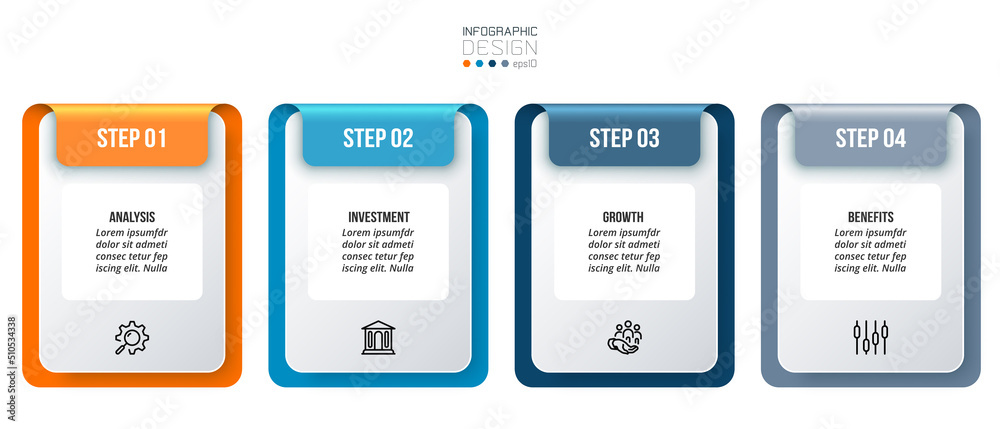 Infographic template business concept with step.
