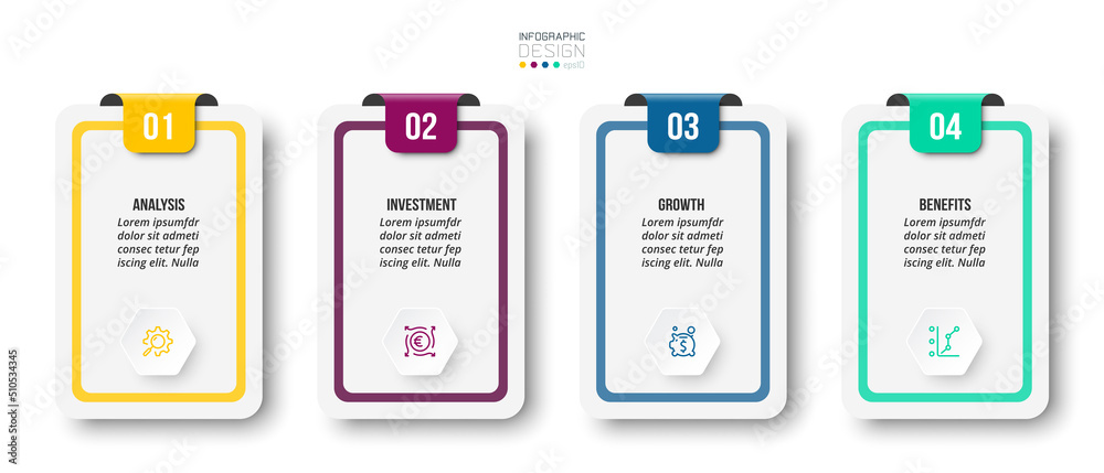 Infographic template business concept with step.
Infographic template business concept with step.