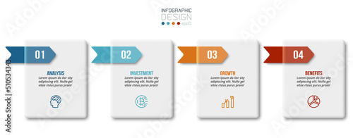 Infographic template business concept with step. 