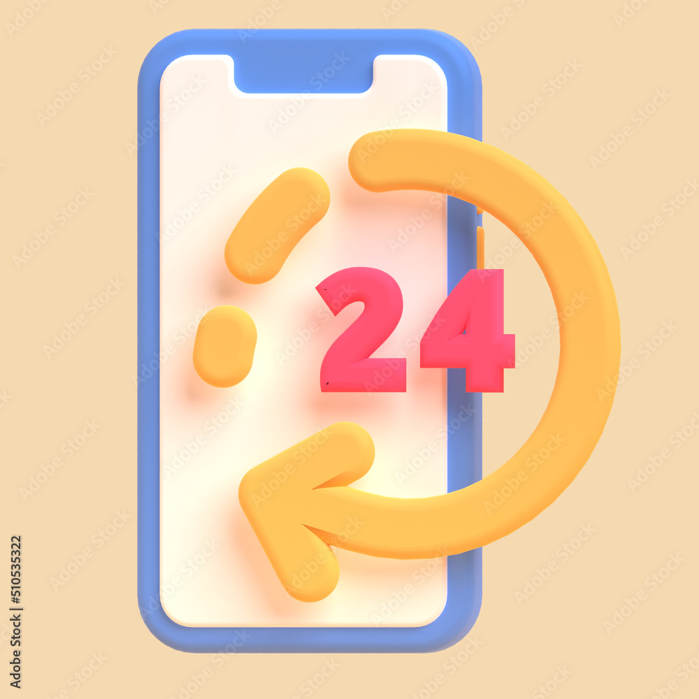 24 Hours in 3d render for graphic asset web presentation or other 24 Hours in 3d render for graphic asset web presentation or other