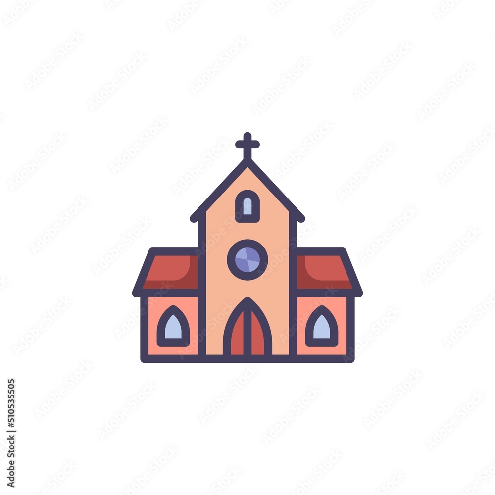 Church building filled outline icon Church building filled outline icon