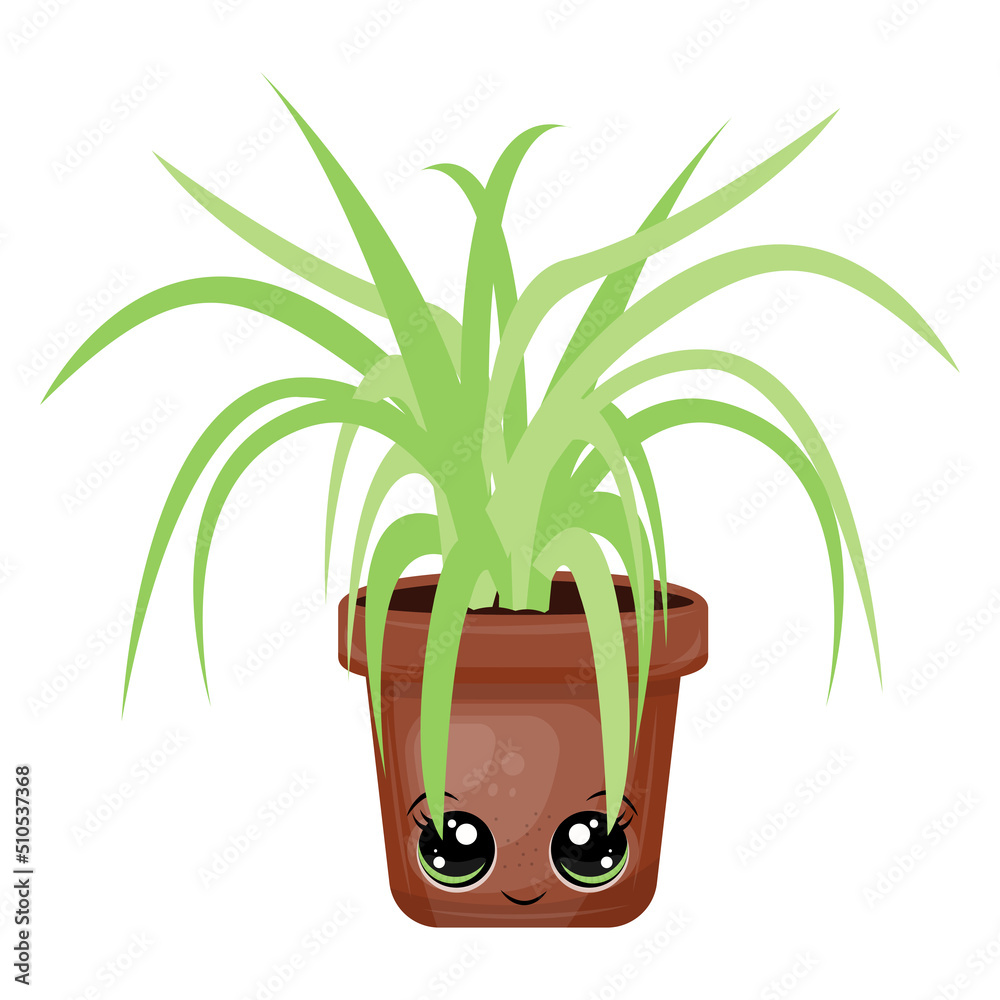 Cute Home Plant Clipart for Kids Holidays and Goods. Kawaii Clip Art