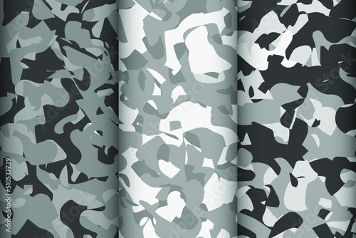 vector pattern set. Camouflage background. photo