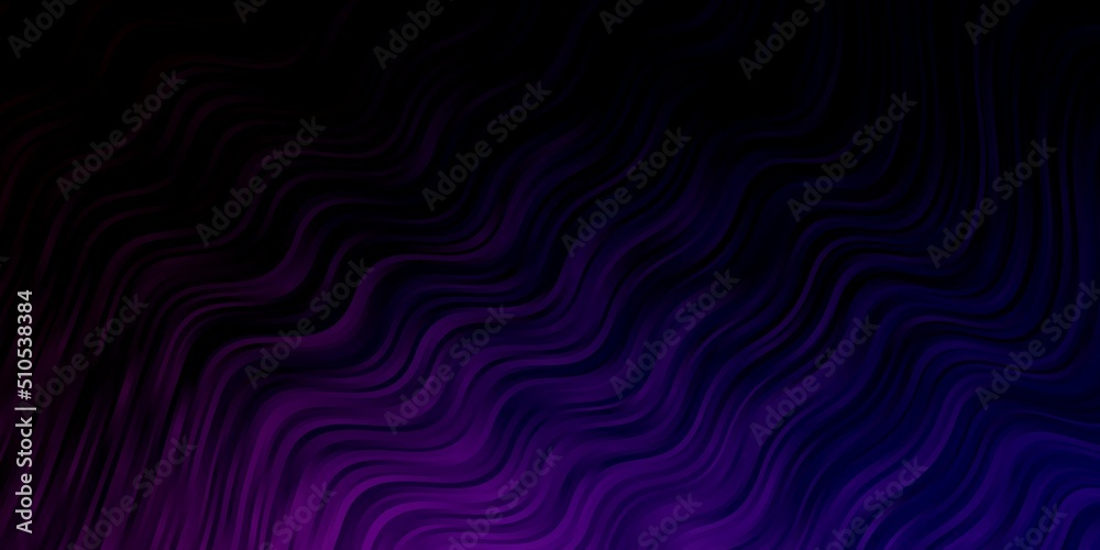 Obraz premium Dark Pink vector background with curved lines.