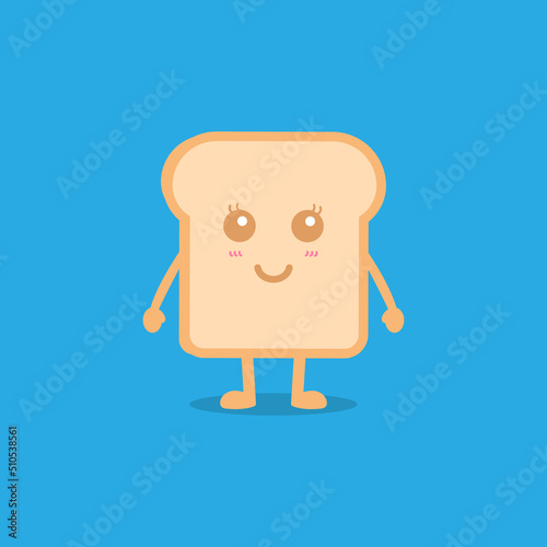 Cute bread cartoon character