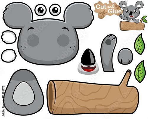 Wall Mural Vector illustration of cartoon koala in tree trunk