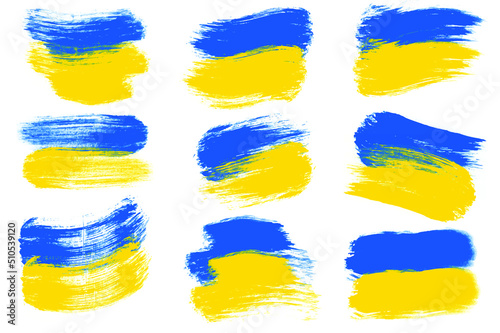 Ukraine Flag color abstract Brus Stroke pack