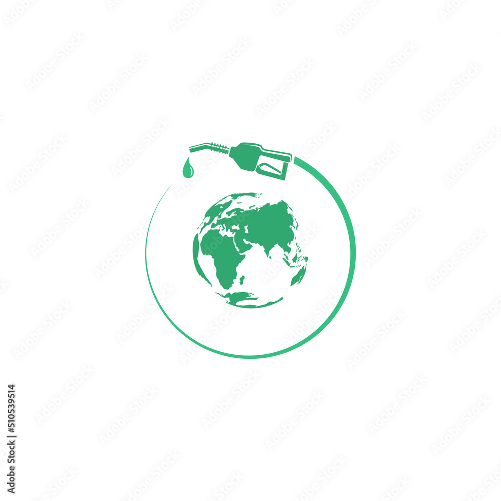 bio fuel pump nozzle world icon with isolated white background ,flat design vector bio fuel pump nozzle world icon with isolated white background ,flat design vector