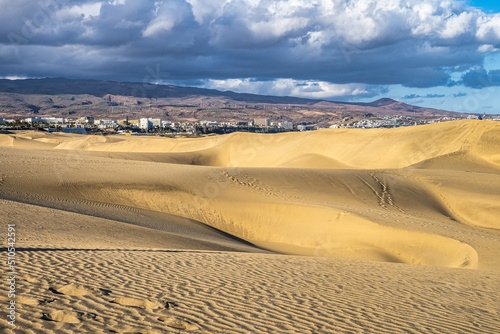 Maspalomas Sand Dunes on the south coast of the island of Gran Canaria  Canary Islands  Spain