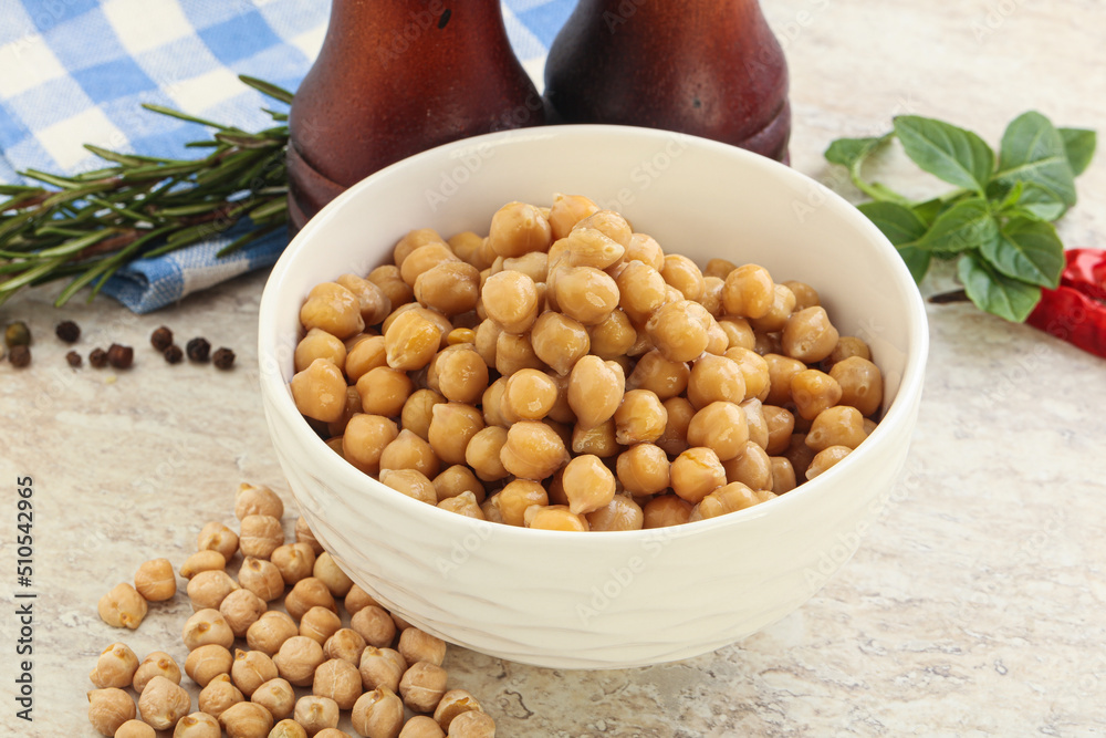 Boiled chickpea in the bowl Boiled chickpea in the bowl