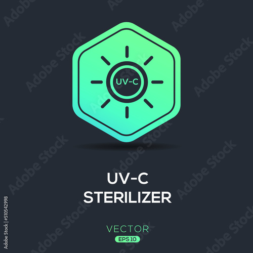 Creative (UV-C sterilizer) Icon, Vector sign.