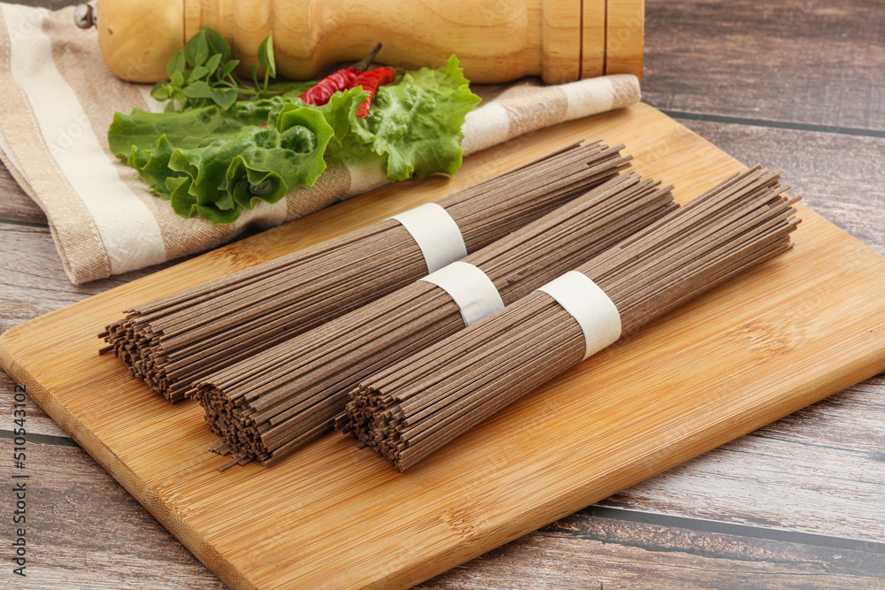 Raw soba noodles - Asian cuisine