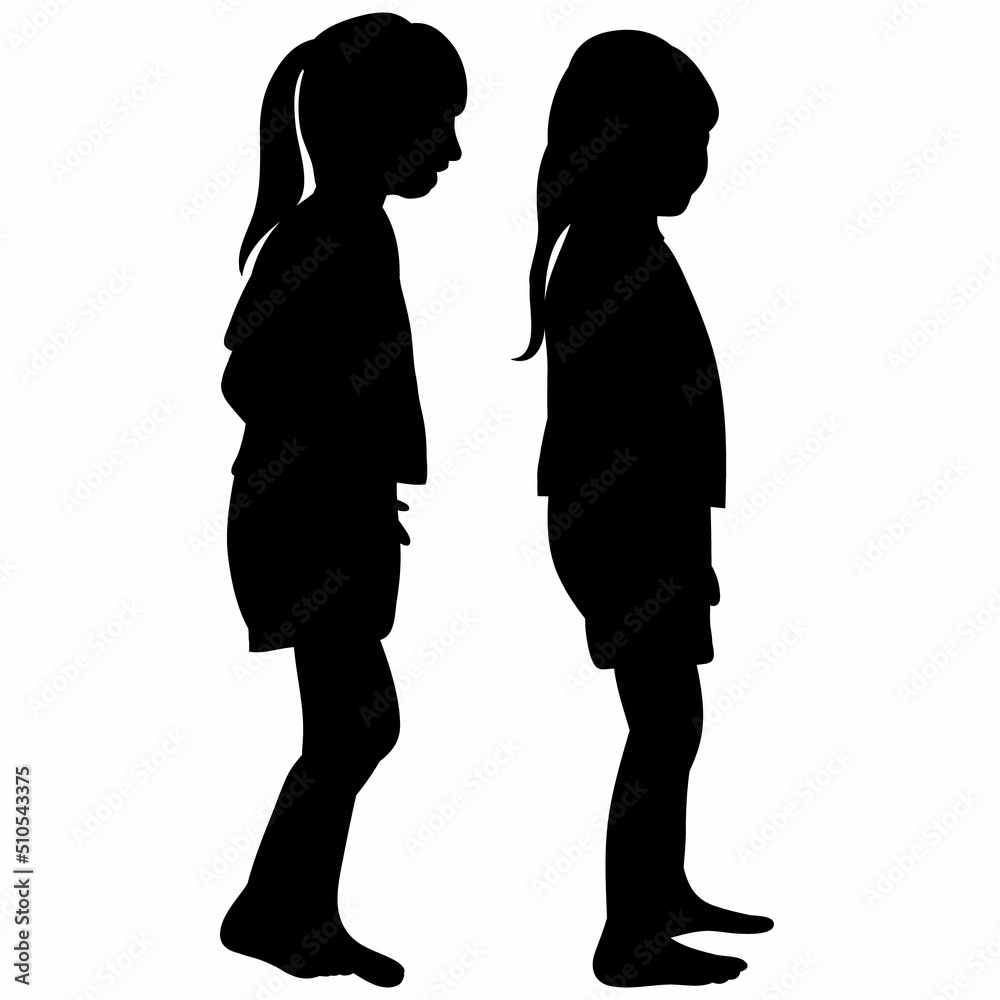 child silhouette on white background