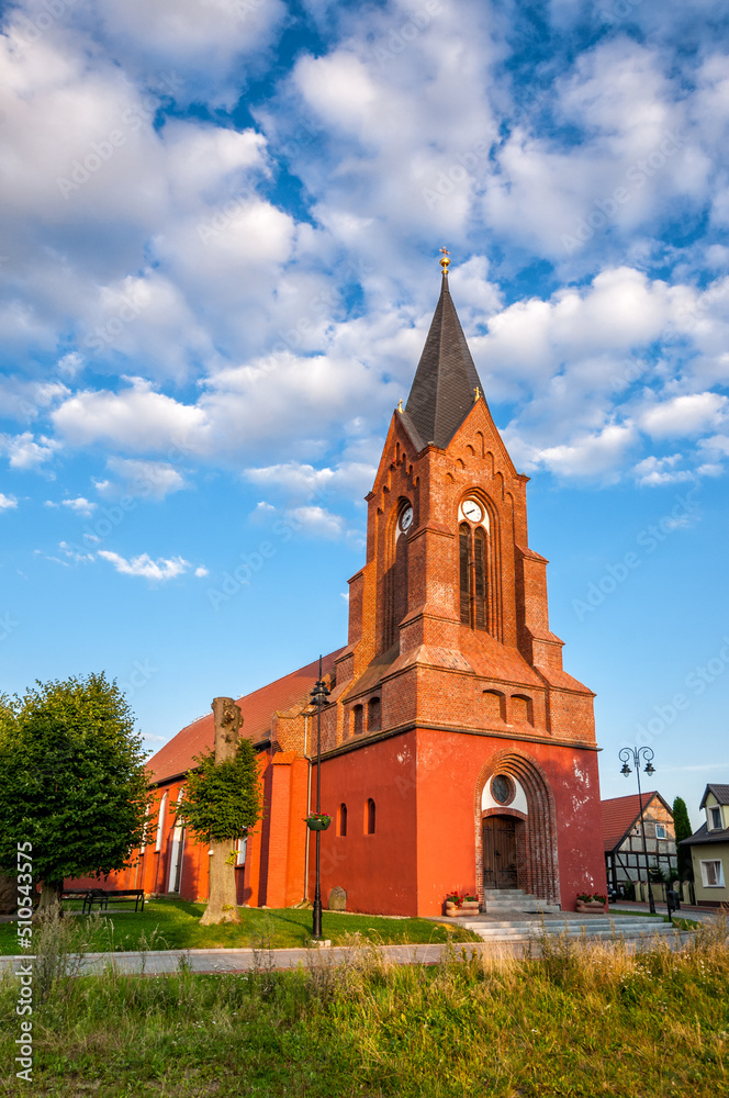 Church Of the Assumption of the Blessed Virgin Mary. Nowe Warpno, West Pomeranian Voivodeship, Poland.