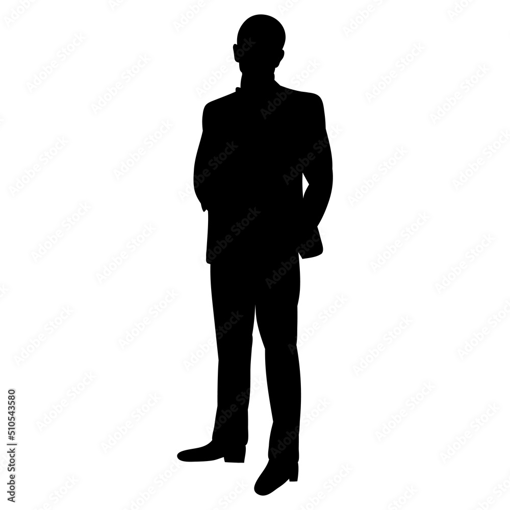 man silhouette on white background, isolated