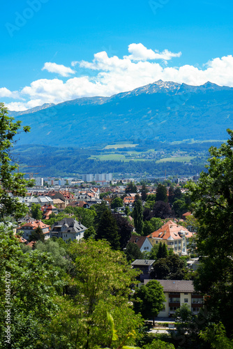 View to Innsbruck Old town in Alps mountains, Tyrol, Austria