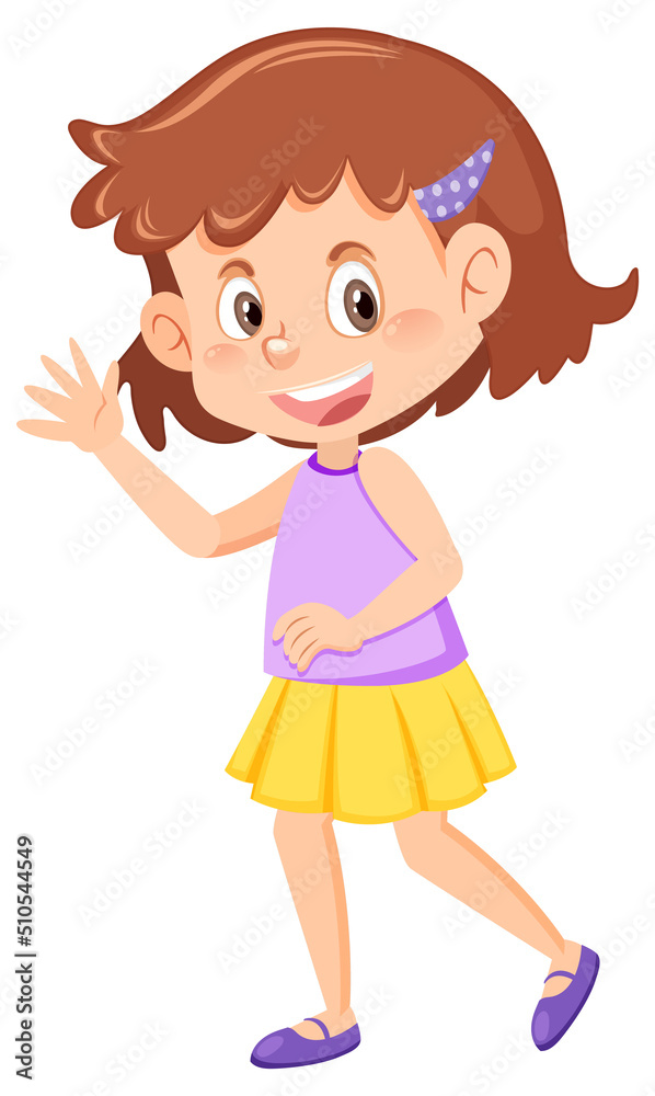 Cute girl with short hair cartoon character Cute girl with short hair cartoon character