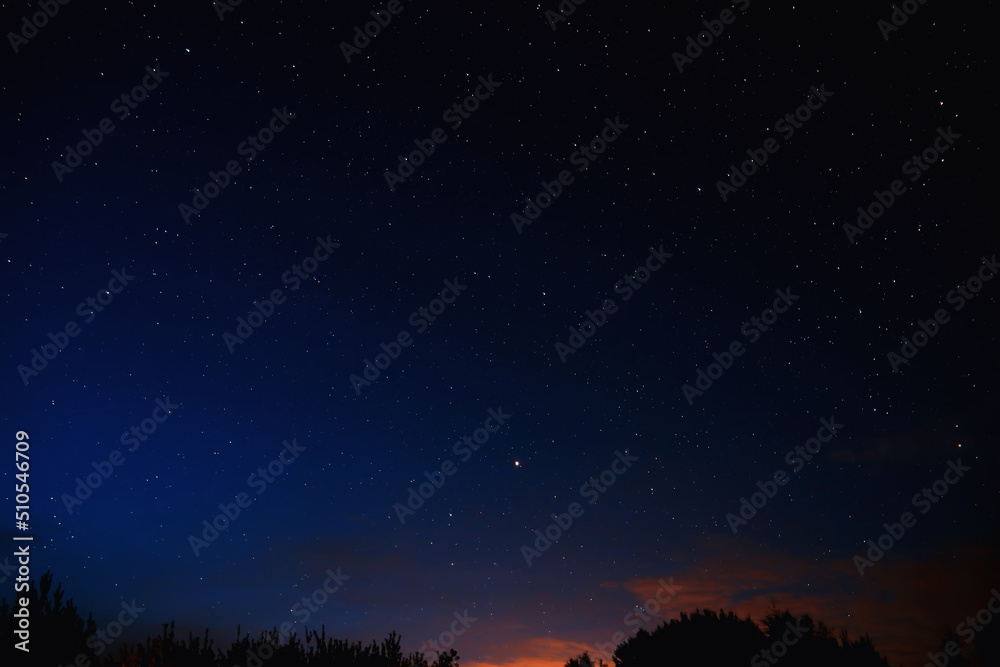 Night sky. Stars and galaxies in the sky at dusk. Night sky. Stars and galaxies in the sky at dusk.