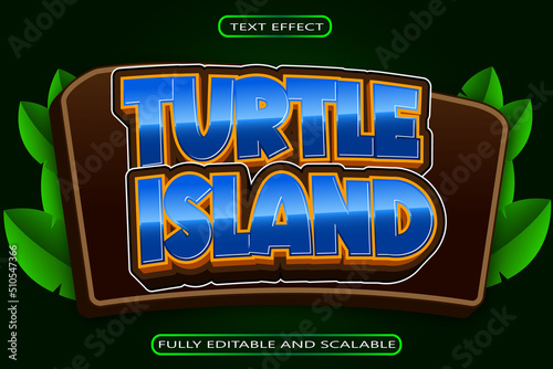 Turtle Island Editable Text Effect 3 Dimension Modern Style