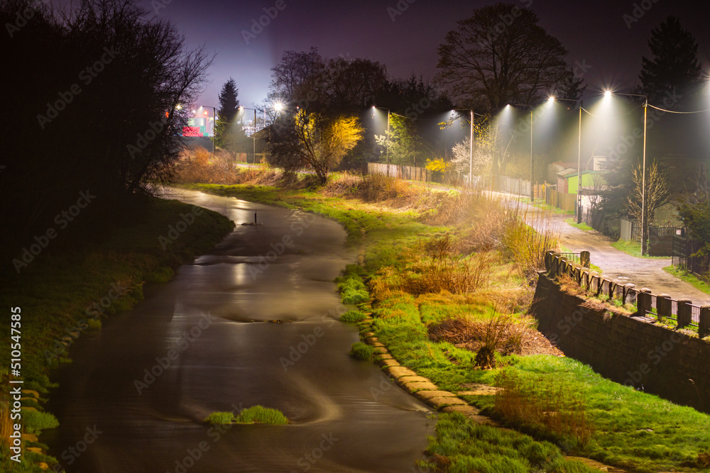 at night by the river