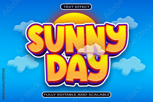 Sunny Day Editable Text Effect 3 Dimension Modern Style