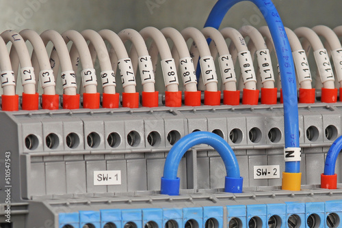 Electrical terminals for connecting the mounting wires in the control panel.
