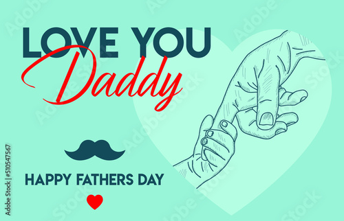 Happy Fathers day greeting card with typographic design. Vector illustration.
