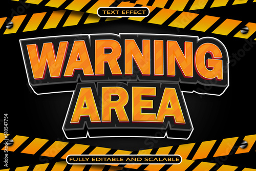 Warning Area Editable Text Effect 3 Dimension Emboss Modern Style