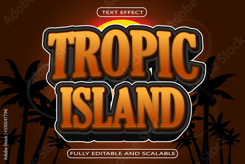 Tropic Island Editable Text Effect 3 Dimension Emboss Modern Style