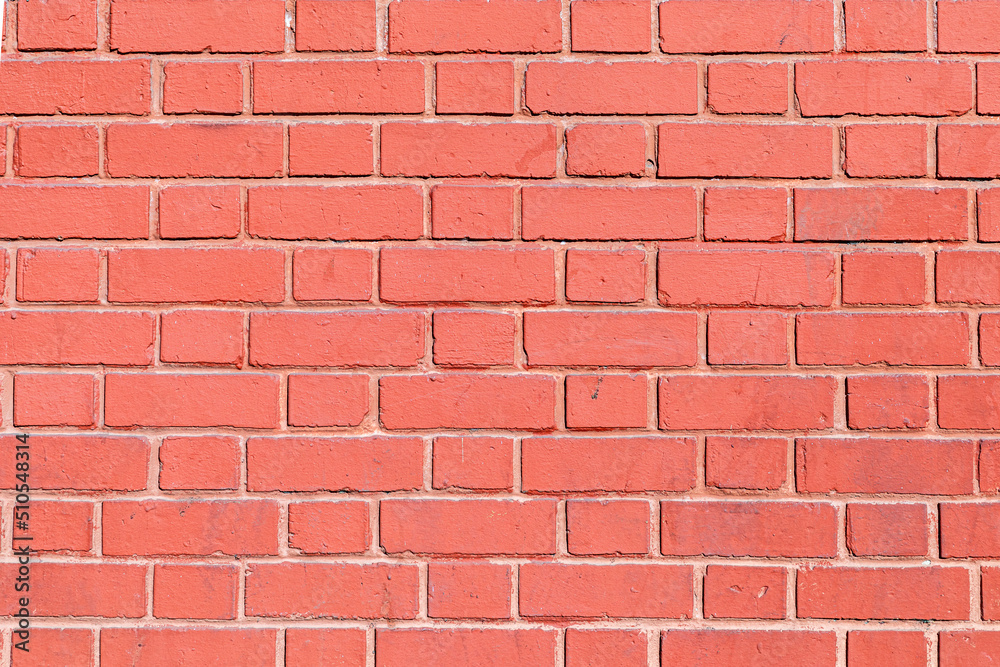 old red ochre painted clean brick wall old red ochre painted clean brick wall
