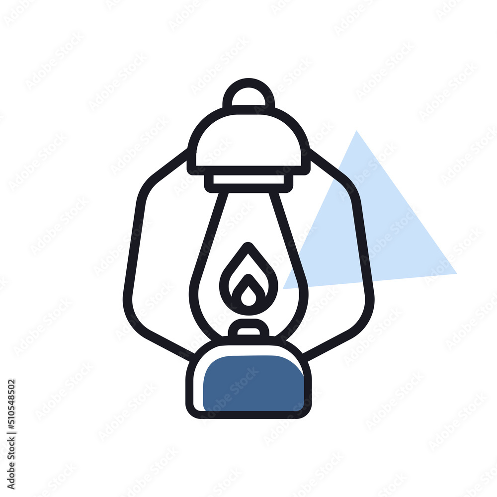 Vintage camping lantern vector icon